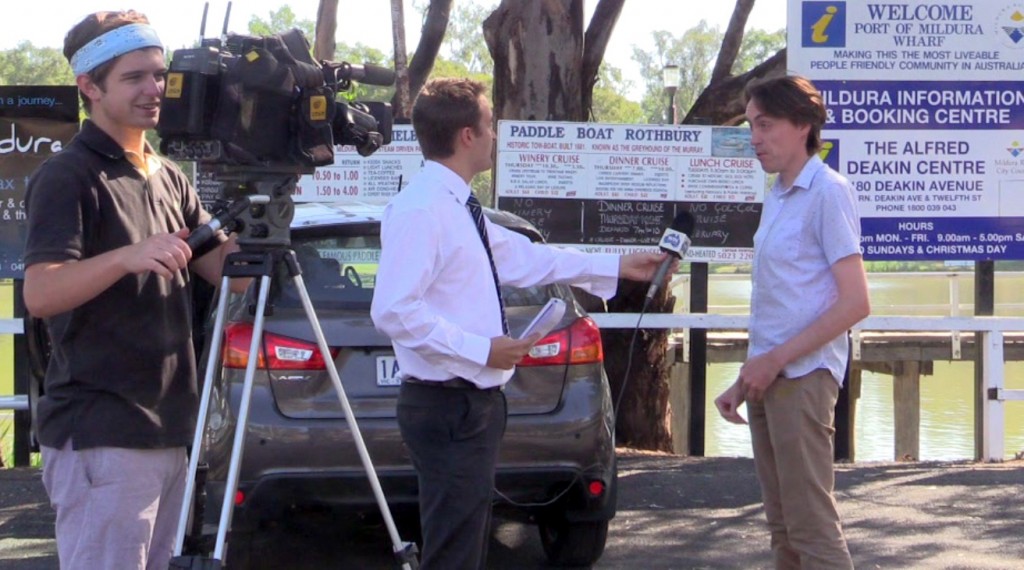 Being Interviewed by Eddie Summerfield - WIN News Mildura